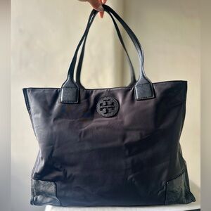 TORY BURCH Ella Packable Nylon Tote – Black